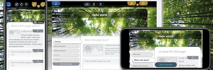 Vienīgais vietņu veidotājs, kas piedāvā tieši tādas pašas funkcijas, lietojot to iPhone, iPad vai datorā.