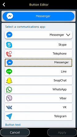 Izveidojiet īpašas pogas pakalpojumiem WhatsApp, Messenger, Line, Skype utt.